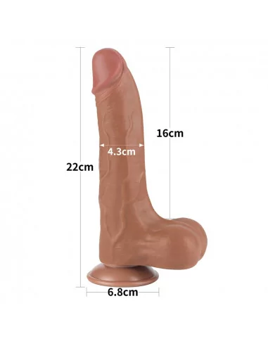 8.5'' Sliding Skin Dual Layer Dong Brown II Dildó Dongok - Dildók Lovetoy