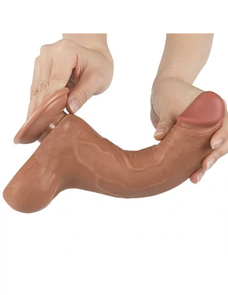 8.5'' Sliding Skin Dual Layer Dong Brown II Dildó Dongok - Dildók Lovetoy