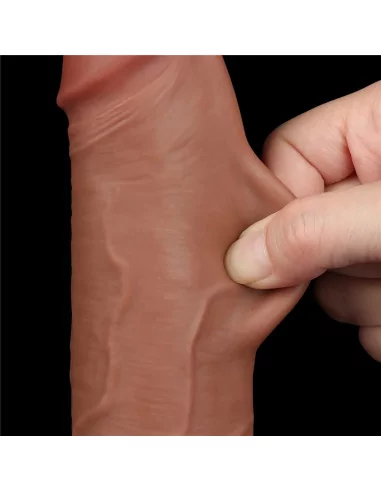 8.5'' Sliding Skin Dual Layer Dong Brown II Dildó Dongok - Dildók Lovetoy