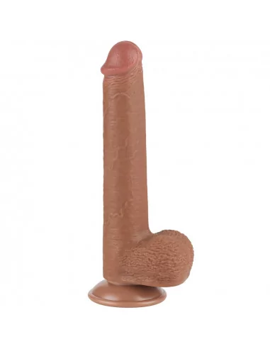 9'' Sliding Skin Dual Layer Dong Brown Dildó Dongok - Dildók Lovetoy