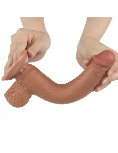 9'' Sliding Skin Dual Layer Dong Brown Dildó Dongok - Dildók Lovetoy