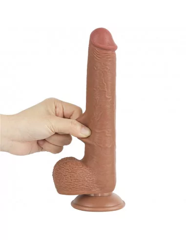 9'' Sliding Skin Dual Layer Dong Brown Dildó Dongok - Dildók Lovetoy