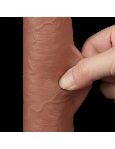 9'' Sliding Skin Dual Layer Dong Brown Dildó Dongok - Dildók Lovetoy