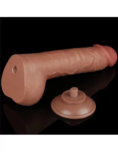 9.5'' Sliding Skin Dual Layer Dong Brown Dildó Dongok - Dildók Lovetoy