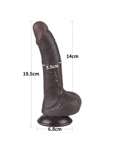 7.5'' Sliding Skin Dual Layer Dong Black I Dildó Dongok - Dildók Lovetoy
