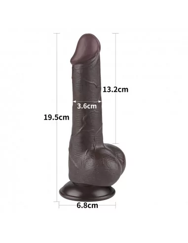 7.5'' Sliding Skin Dual Layer Dong Black II Dildó Dongok - Dildók Lovetoy