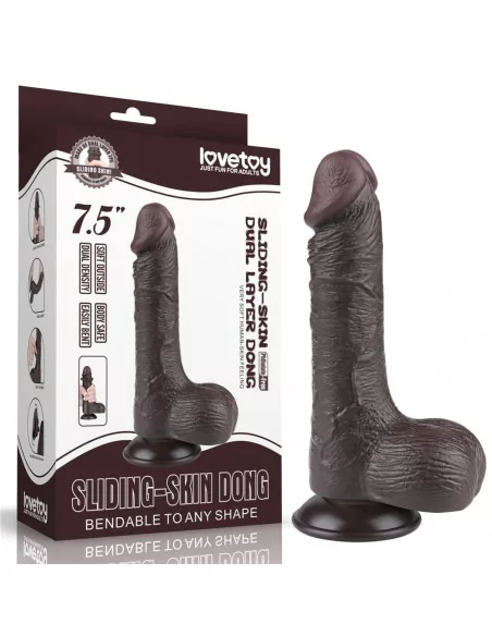 7.5'' Sliding Skin Dual Layer Dong Black III Dildó Dongok - Dildók Lovetoy 7.5'' Sliding Skin Dual Layer Dong Black III Dildó Dongok - Dildók Lovetoy
