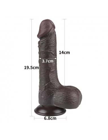 7.5'' Sliding Skin Dual Layer Dong Black III Dildó Dongok - Dildók Lovetoy