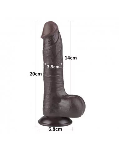 8'' Sliding Skin Dual Layer Dong Black I Dildó Dongok - Dildók Lovetoy