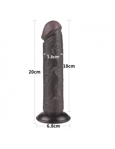 8'' Sliding Skin Dual Layer Dong Black II Dildó Dongok - Dildók Lovetoy