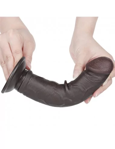 8'' Sliding Skin Dual Layer Dong Black II Dildó Dongok - Dildók Lovetoy
