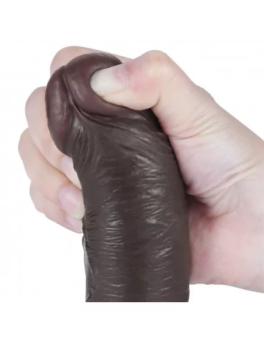 8'' Sliding Skin Dual Layer Dong Black II Dildó Dongok - Dildók Lovetoy