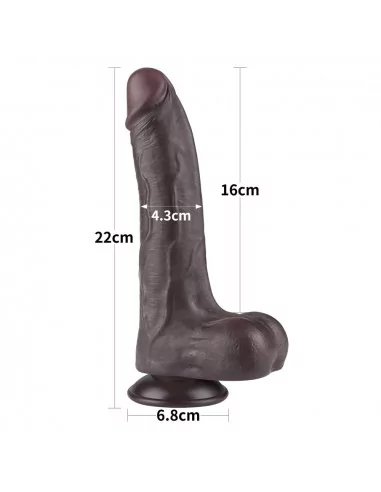 8.5'' Sliding Skin Dual Layer Dong Black II Dildó Dongok - Dildók Lovetoy