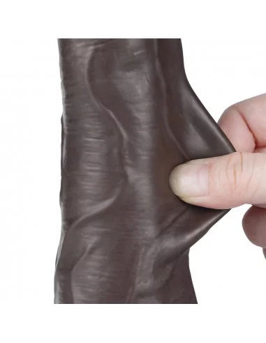 8.5'' Sliding Skin Dual Layer Dong Black II Dildó Dongok - Dildók Lovetoy