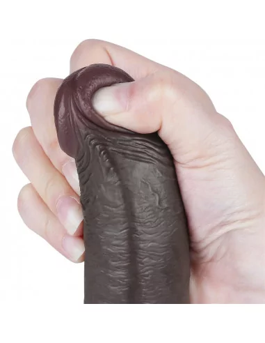 9'' Sliding Skin Dual Layer Dong Black Dildó Dongok - Dildók Lovetoy