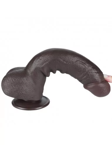9.5'' Sliding Skin Dual Layer Dong Black Dildó Dongok - Dildók Lovetoy