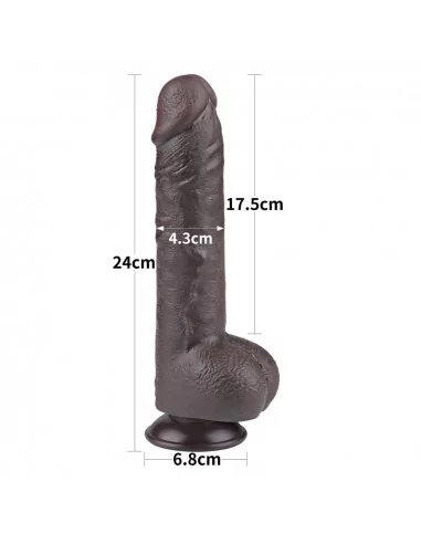 9.5'' Sliding Skin Dual Layer Dong Black Dildó Dongok - Dildók Lovetoy
