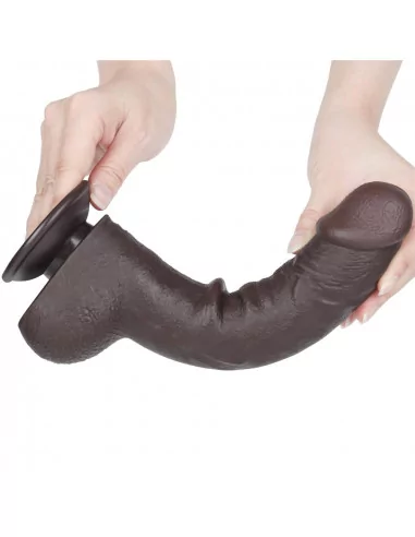 9.5'' Sliding Skin Dual Layer Dong Black Dildó Dongok - Dildók Lovetoy