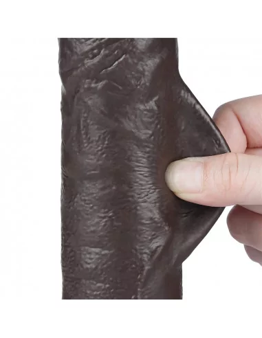 9.5'' Sliding Skin Dual Layer Dong Black Dildó Dongok - Dildók Lovetoy