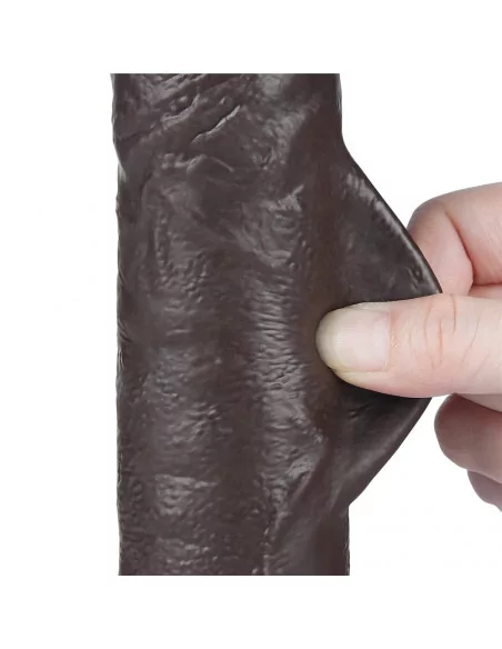 9.5'' Sliding Skin Dual Layer Dong Black Dildó Dongok - Dildók Lovetoy