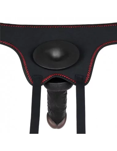 Easy Strapon Set 7.0'' Black Felcsatolható Dildó Felcsatolható eszközök Lovetoy