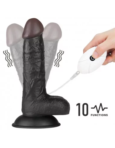 Vibrating Easy Strapon Set 7.0'' Black Felcsatolható Dildó Felcsatolható eszközök Lovetoy