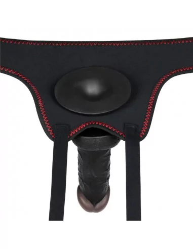 Vibrating Easy Strapon Set 7.0'' Black Felcsatolható Dildó Felcsatolható eszközök Lovetoy