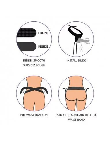 Vibrating Easy Strapon Set 7.5'' Black Felcsatolható Dildó Felcsatolható eszközök Lovetoy