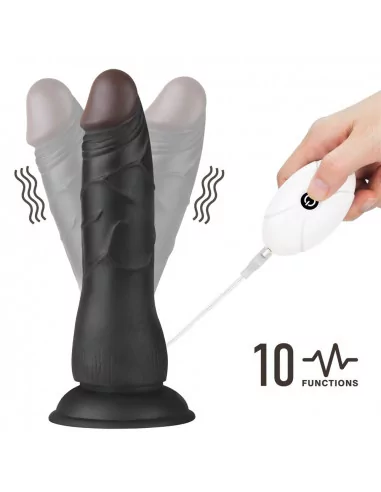 Vibrating Easy Strapon Set 7.5'' Black Felcsatolható Dildó Felcsatolható eszközök Lovetoy
