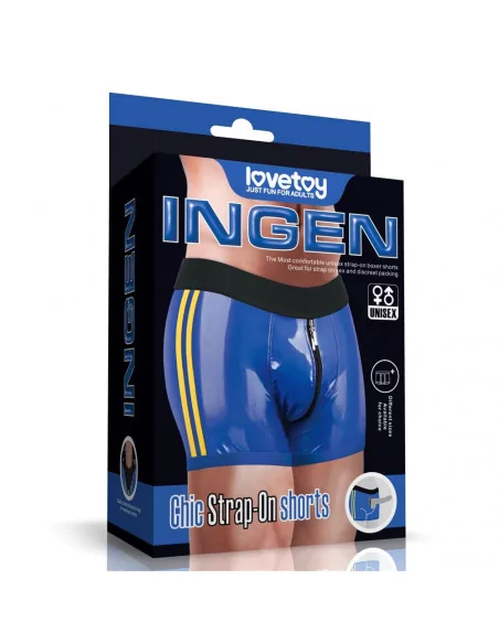 Chic Strap-On M/L (36 - 39 inch waist) Blue Boxer Alsó Dildóhoz Felcsatolható eszközök Lovetoy