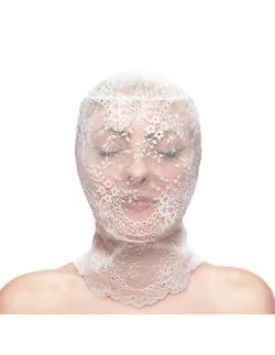 Fetish & Fashion - Lace Hood - White - Maszk Maszkok - Szemkötők - Fejfedők NS Toys 2