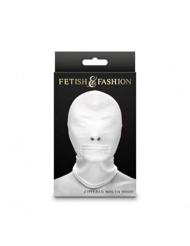 Fetish & Fashion - Zippered Mouth Hood - White - Maszk Maszkok - Szemkötők - Fejfedők NS Toys