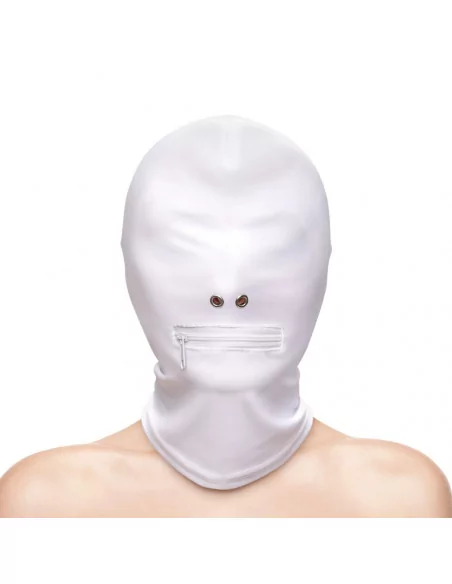 Fetish & Fashion - Zippered Mouth Hood - White - Maszk Maszkok - Szemkötők - Fejfedők NS Toys