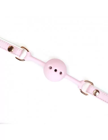 White & Pink Fairy Goat Leather Ball Gag Szájpöckök LIEBE SEELE