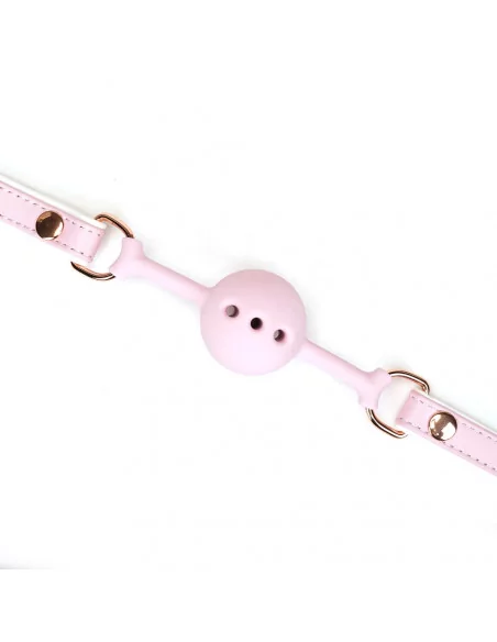 White & Pink Fairy Goat Leather Ball Gag Szájpöckök LIEBE SEELE