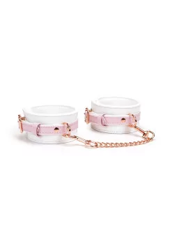 White & Pink Fairy Goat Leather Hand Cuffs Bilincsek - Kötözők LIEBE SEELE