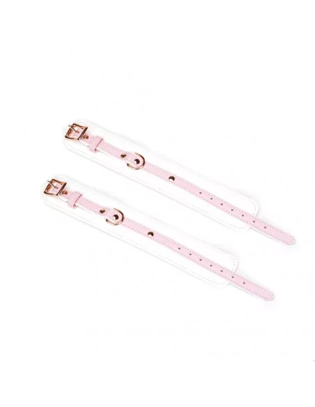 White & Pink Fairy Goat Leather Ankle Cuffs Bilincsek - Kötözők LIEBE SEELE