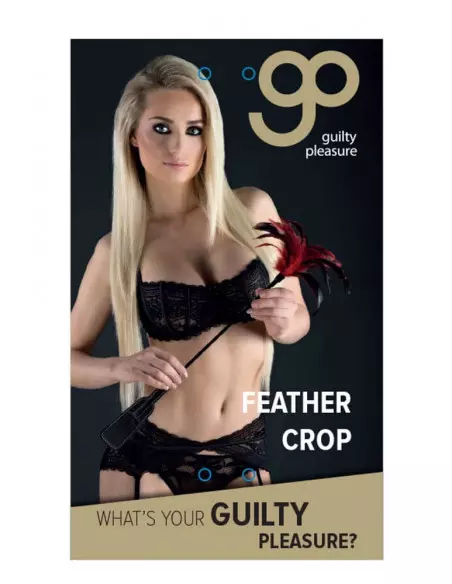 GP Feather Crop Black Red Cirógató Korbácsok - Pálcák - Paskolók Guilty Pleasure