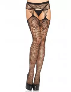 Net garterbelt stockings black O/S Harisnyák - Harisnyatartók Leg Avenue 2