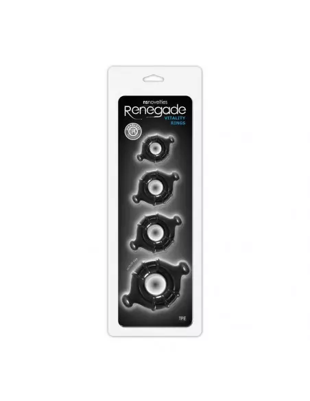 Renegade Vitality Rings Black Péniszgyűrű Péniszgyűrűk - Mandzsetták NS Toys