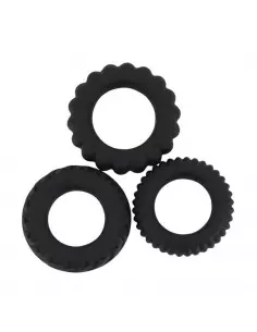 Titan 3 in 1 Silicone Rings Black Péniszgyűrű Péniszgyűrűk - Mandzsetták Debra 2