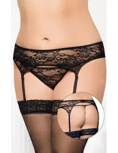 Garterbelt 3316 - Plus Size - black XXXL Harisnyák - Harisnyatartók Softline