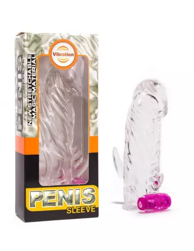 Penis Sleeve With Vibration Clear Péniszköpeny Péniszköpenyek - Hosszabítók Debra