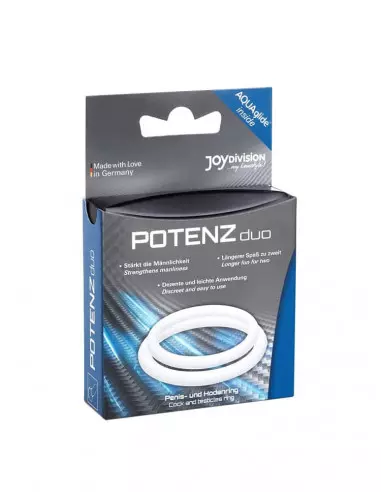 POTENZduo Transparent Size M Péniszgyűrű Péniszgyűrűk - Mandzsetták Joydivision