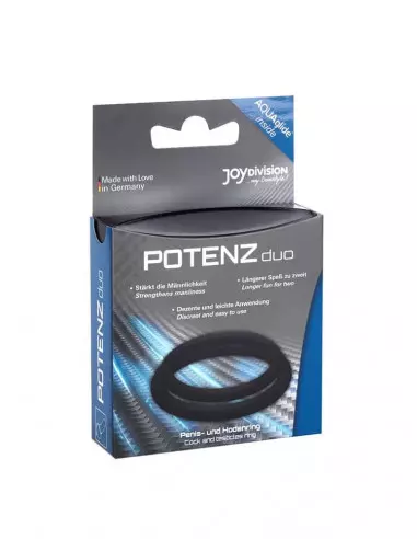 POTENZduo Black Size M Péniszgyűrű Péniszgyűrűk - Mandzsetták Joydivision