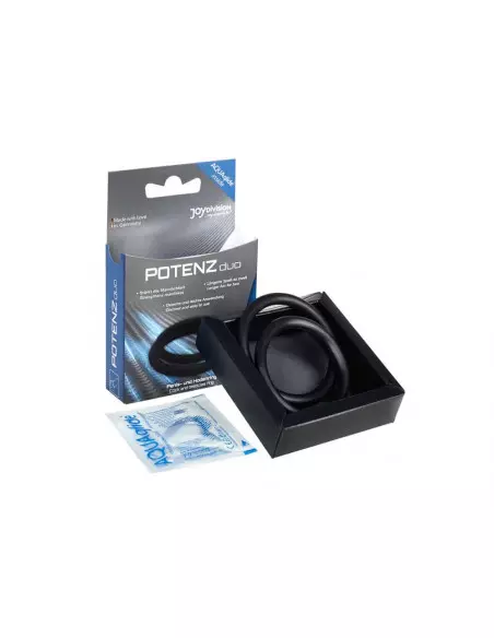 POTENZduo Black Size M Péniszgyűrű Péniszgyűrűk - Mandzsetták Joydivision POTENZduo Black Size M Péniszgyűrű Péniszgyűrűk - Mandzsetták Joydivision
