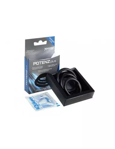 POTENZplus Black 3er Mix (S, M, L) Péniszgyűrű Péniszgyűrűk - Mandzsetták Joydivision