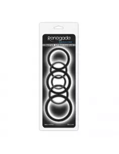 Renegade - Build-A-Cage Rings - Black Péniszgyűrű Péniszgyűrűk - Mandzsetták NS Toys