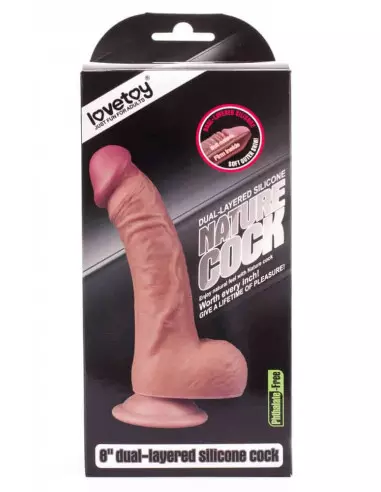 8" Dual-Layered Silicone Nature Cock Flesh Dildó Dongok - Dildók Lovetoy