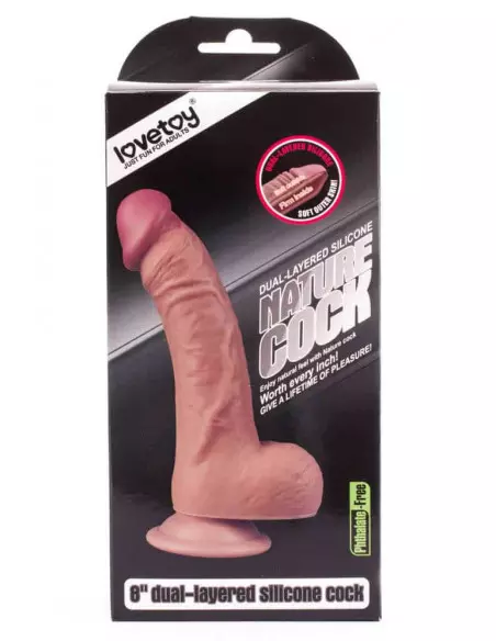 8" Dual-Layered Silicone Nature Cock Flesh Dildó Dongok - Dildók Lovetoy